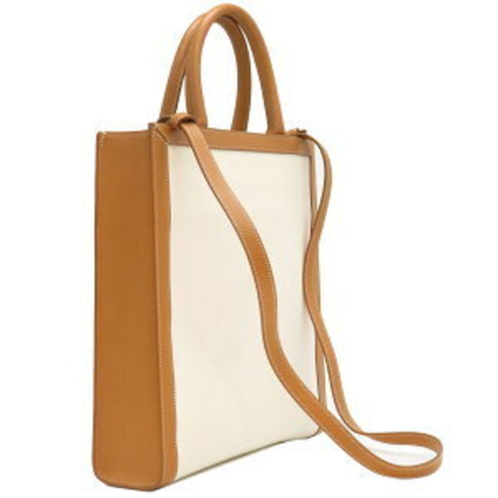 Celine Bag Beige Tote Natural Tan Tan Leather Brown Vertical Canvas Cabas Dust